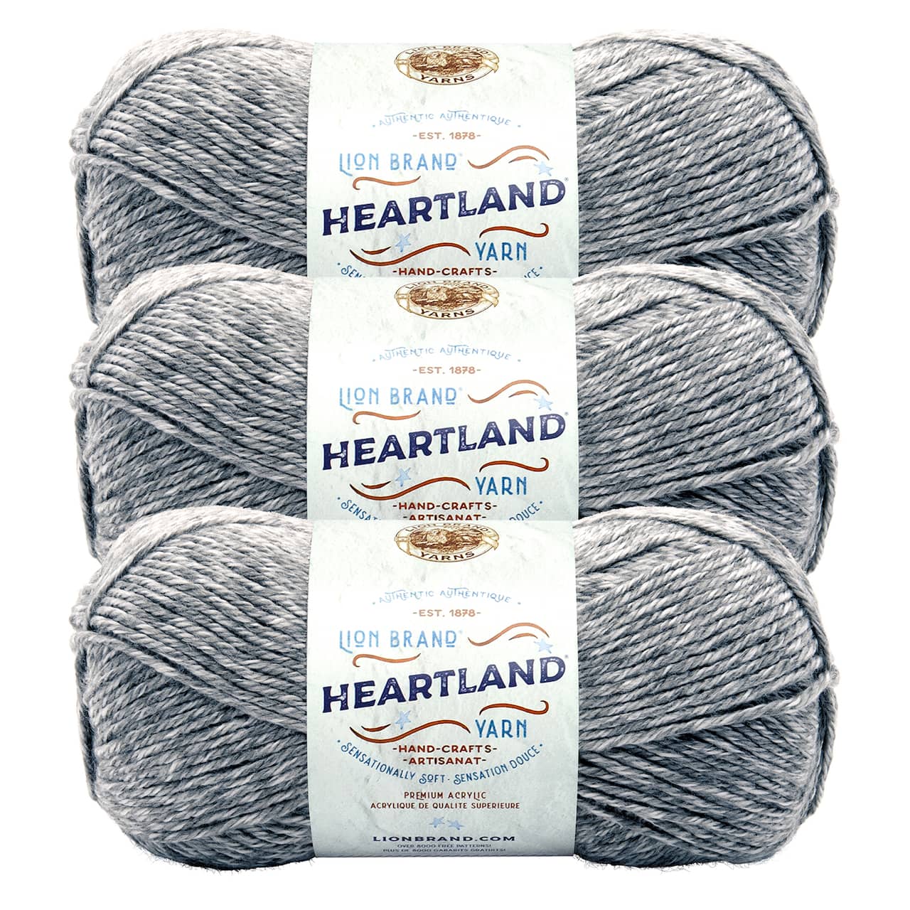 3 Pack Lion Brand® Heartland® Solid Yarn